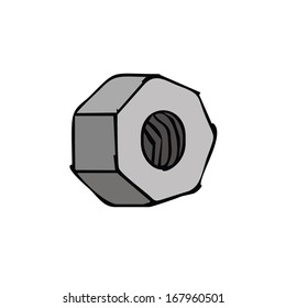 insulated steel nut, vector illustration