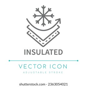 Insulated Textile Vector Line Icon