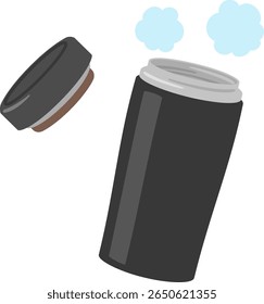 Insulated tumbler filled with hot drinks