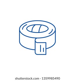 Insulating tape line icon concept. Insulating tape flat  vector symbol, sign, outline illustration.