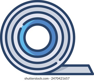Insulating tape linear color vector illustration
