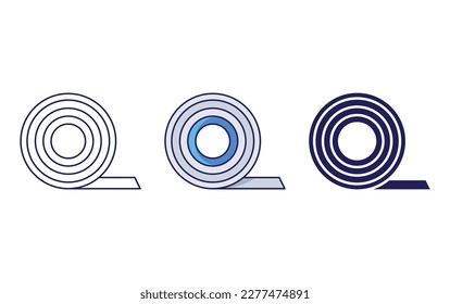 Insulating tape outline and solid vector icon