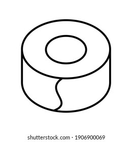Icono de la línea de rollo de cinta aislante