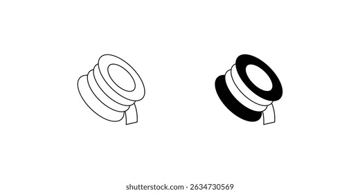 Isolierband-Set, Symbol auf weißem Hintergrund, Vektorgrafik
