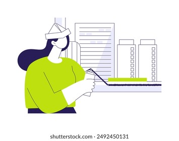 Aislamiento de ventanas abstracto concepto de Ilustración vectorial. Contratista rociando sellador de espuma en una nueva ventana, obras interiores, edificio de la casa privada, construcción residencial metáfora abstracta.