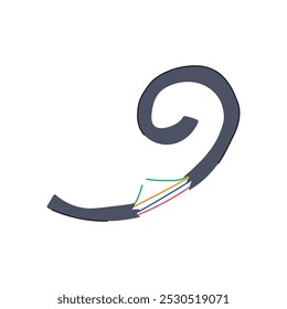 Isolierung gebrochen Kabel Cartoon. Störungsausfall, Störungswartung, Fehlerbehebungsdiagnose. einzelne Symbol, Vektorgrafik