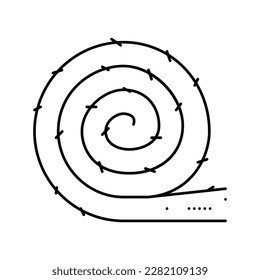 vector de icono de línea de rollo de material de construcción de aislamiento. señal de rollo de material de construcción de aislamiento. símbolo de contorno aislado ilustración negra