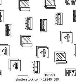 Insulation Building Vector Seamless Pattern Thin Line Illustration
