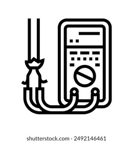 insulation check audit energy line icon vector. insulation check audit energy sign. isolated contour symbol black illustration