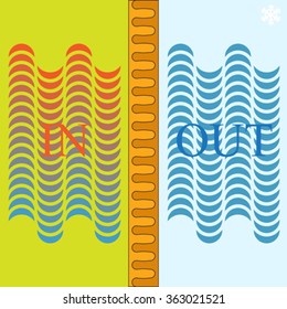 insulation eficiency panel, abstract vector art illustration