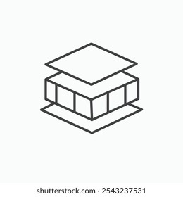 Insulation icon in black outlined and solid.