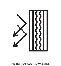 Insulation icon Flat art in black and white isolated