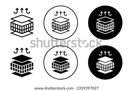 Insulation icon. Heat or air protection thermal paper sheet symbol. Thick fabric adhesive material to block moisture or noise vector. Industrial wall layer resistant sign.