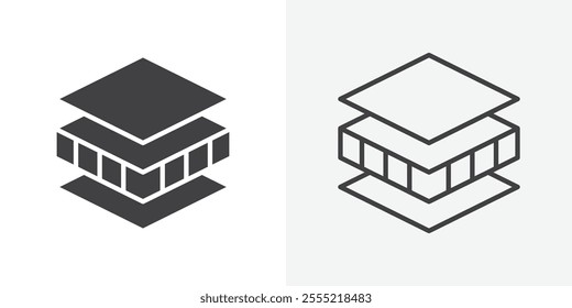 Insulation icon. outlined vector style.