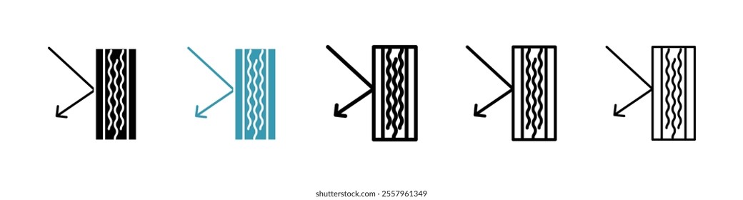 Insulation icons pack in black and blue.