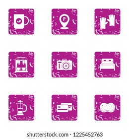 Insulation icons set. Grunge set of 9 insulation vector icons for web isolated on white background