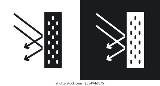 Insulation icons in solid black and white colors