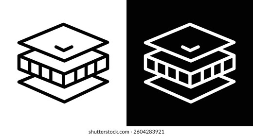 Insulation icons vectors set in stroke line style.
