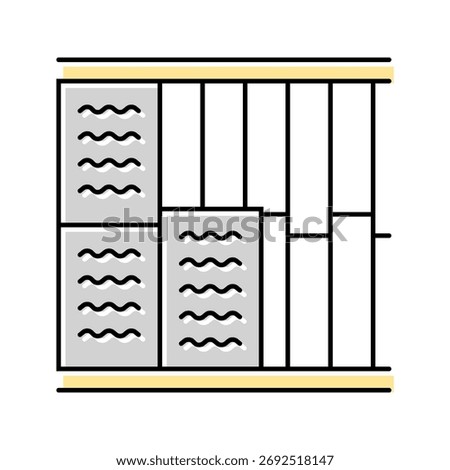 insulation installation frame house color icon vector. insulation installation frame house sign. isolated symbol illustration