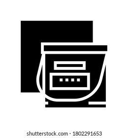 material de aislamiento contenedor vector de icono de glifo. signo del contenedor de material de aislamiento. símbolo de contorno aislado ilustración negra
