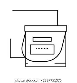 Isoliermaterial Container Linie Symbol Vektorgrafik. Isoliermaterial-Containerzeichen. isoliertes Kontursymbol