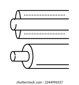 insulation material roll line icon vector. insulation material roll sign. isolated contour symbol black illustration