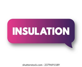 Insulation is a material that resists or blocks the flow of heat energy, text concept background