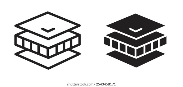 Isolierungsvektorsymbol in Schwarz.