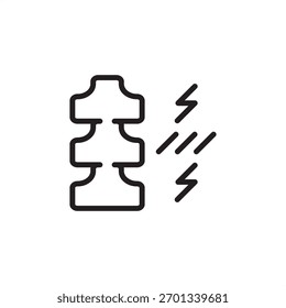 Ícone de isolador simbolizando isolamento elétrico e suporte não condutor, representando equipamentos utilitários especializados, segurança de transmissão de energia e sistemas elétricos industriais.