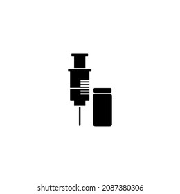 Insulin bottle and syringe icon in isolated on background. symbol for your web site design logo, app, Insulin bottle and syringe icon Vector illustration.