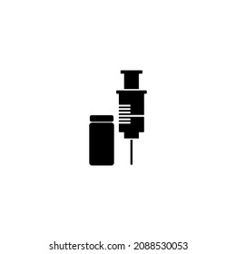 Insulin bottle and syringe icon in isolated on background. symbol for your web site design logo, app, Insulin bottle and syringe icon Vector illustration.