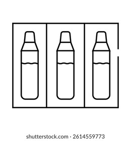 insulin cartridges line icon vector. insulin cartridges sign. isolated contour symbol black illustration