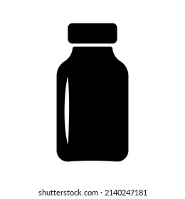 Insulin dose bottle icon, isolated, black on the white background. Vector illustration.