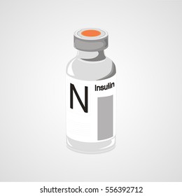 insulin drug bottle capsule vector icon