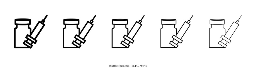 insulin injecting icon Symbol mark in Outline style