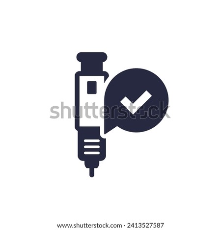 insulin injection icon with check mark