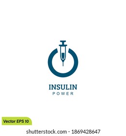 ilustración de icono de inyección de insulina elemento de diseño simple logotipo vectorial