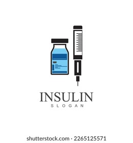 insulin injection icon illustration simple design element vector logo template