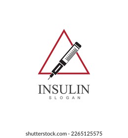 insulin injection icon illustration simple design element vector logo template