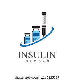 insulin injection icon illustration simple design element vector logo template