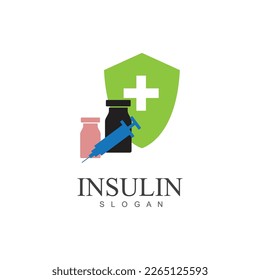 insulin injection icon illustration simple design element vector logo template