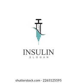 insulin injection icon illustration simple design element vector logo template