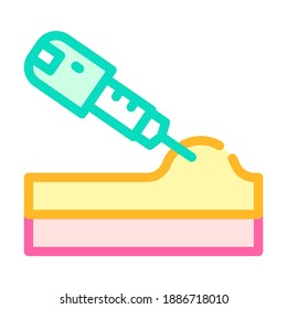Insulinininjektionssymbol, Vektorgrafik. Farbzeichen der Insulininjektion. einzelne Symbolillustration