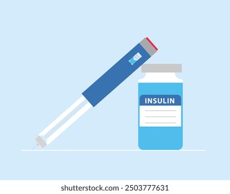 insulin injection pen and insulin bottle