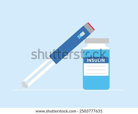 insulin injection pen and insulin bottle