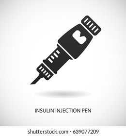 Insulin Injection Pen Vector Icon. Diabetes Syringe Illustration