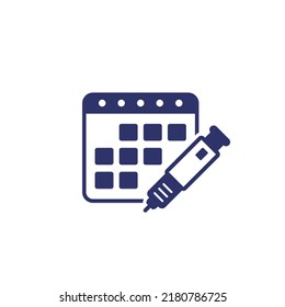 Insulin Injection Schedule Icon On White