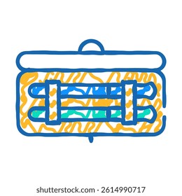 insulin injection set box doodle icon sketch vector. insulin injection set box sign. isolated symbol illustration