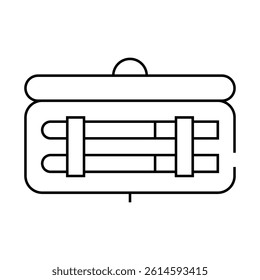 insulin injection set box line icon vector. insulin injection set box sign. isolated contour symbol black illustration