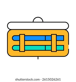 insulin injection set box line icon vector. insulin injection set box sign. isolated symbol illustration
